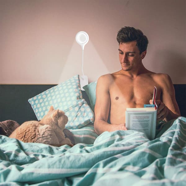 LED Bordlampe, USB Genopladelig Klips-Læselampe, 3 Lystilstande