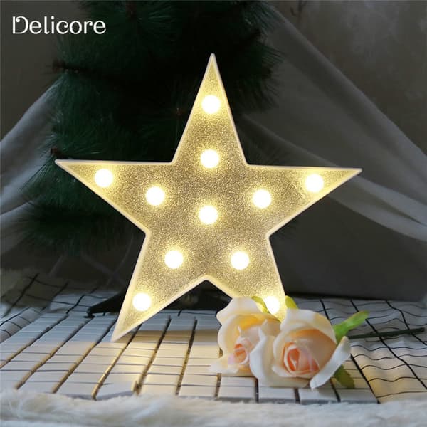 LED Marquee Stjerne, Glitter Stjerne Marquee Lys, Lysende Skinnende Stjerne