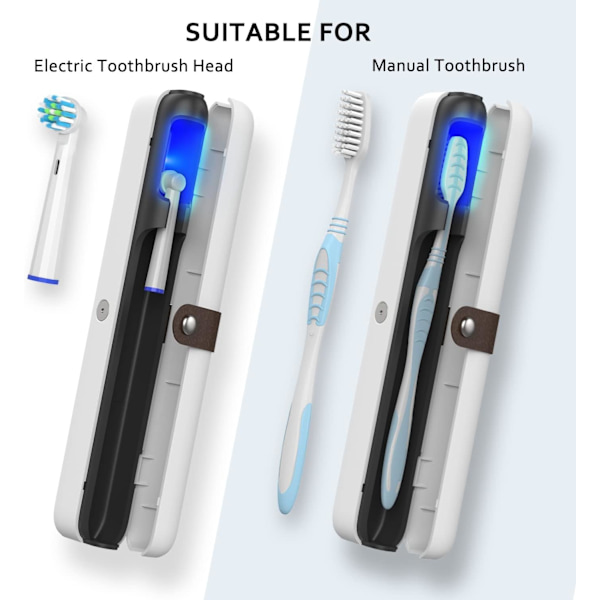 Bärbar UV-tandborste Sanitizer Resväska UV-C LED Sterilisering och Uppladdningsbar Sterilisator Box Cleaner Hållare Passar