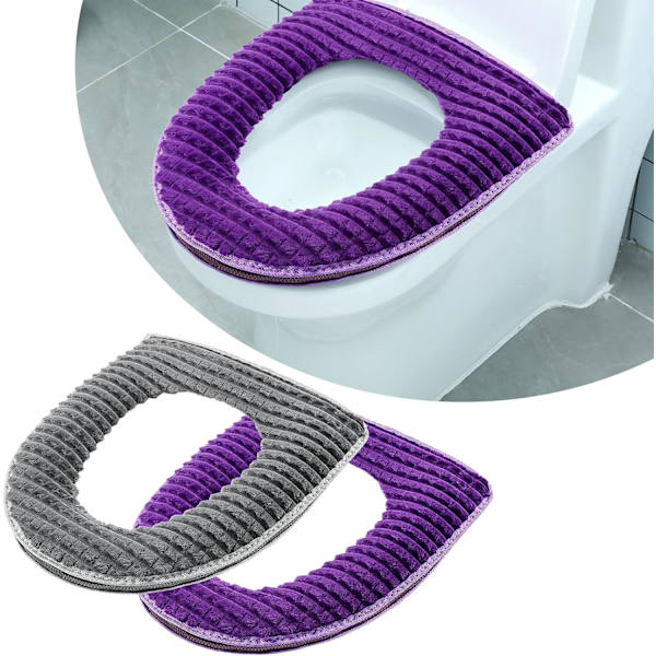 Toalettlock för badrum, 2-pack, med kudde