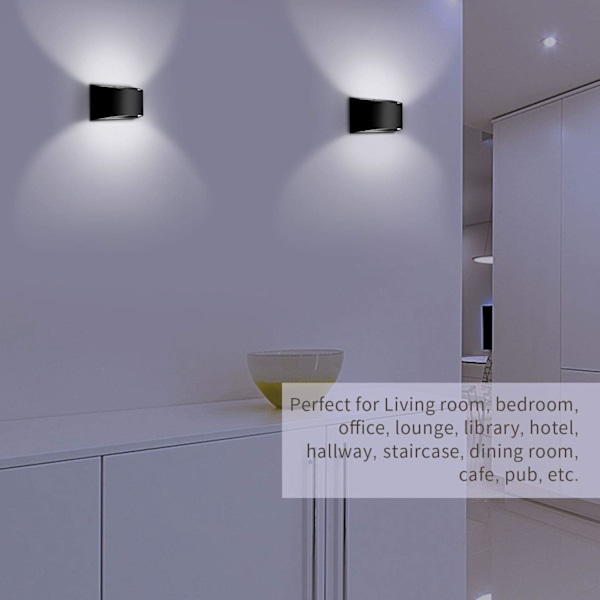 Justerbar LED væglampe Sort 7W Moderne væglampe Armatur