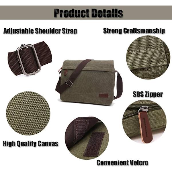 Mænd Skuldertasker, Canvas Crossbody Tasker, 13,3 tommer Laptop Taske