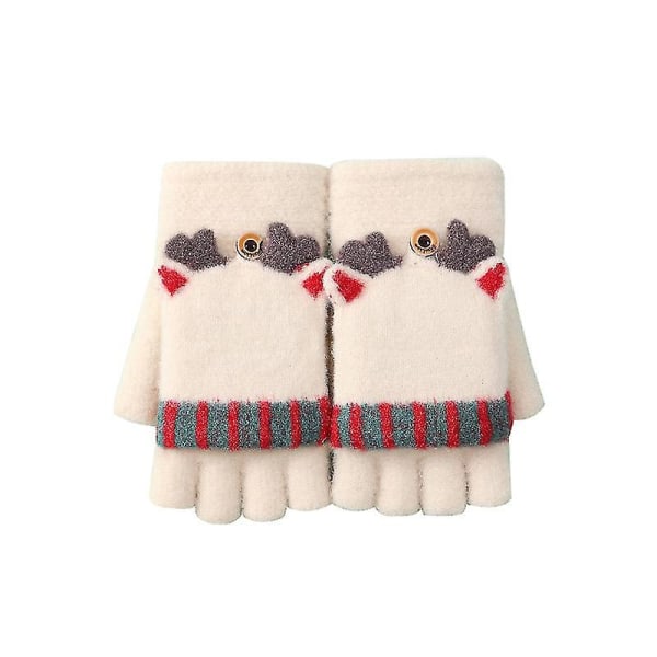 Fingerlösa handskar för kvinnor - Varma vinterhandskar, Damstickad DXGHC