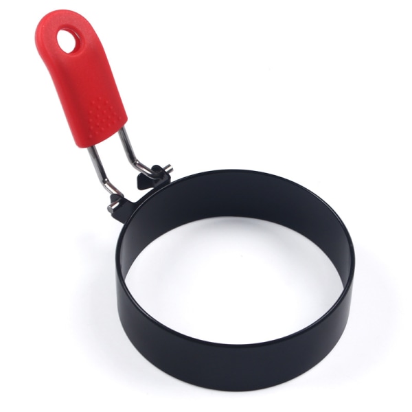2 stycken rostfritt stål tjocka runda omelettpannor med svart non-stick beläggning