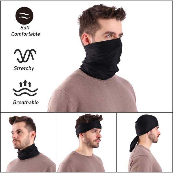 Rørformet Halsvarmer Hurtig Tørkende Multibruk Unisex Elastisk Hodebånd N