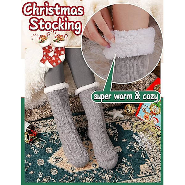 Dames Slippers Fluffy Sokker Fuzzy Cosy Cabin Varme Vinter Bløde Tykke