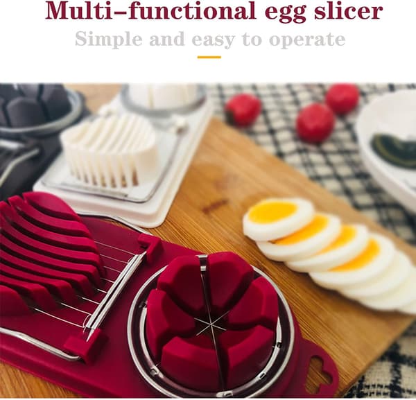 Rød Eggeskjærer, Eggeskjærer for Hardkokte Egg, Eggeskjærere