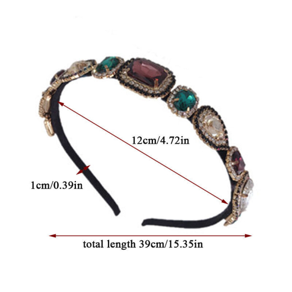 Womens Baroque Crystal Rhinestone Headband Jeweled Hair Band Acce