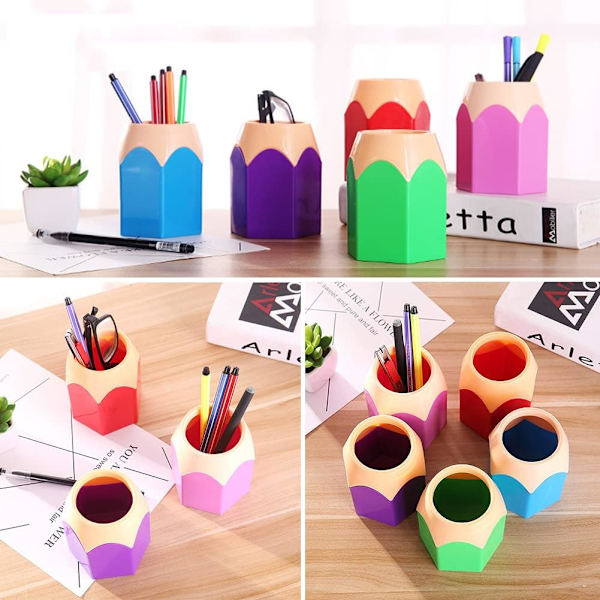 Plastvase Blyant Holder 5 Stykker Kreativ Plastpenn Vase Blyant