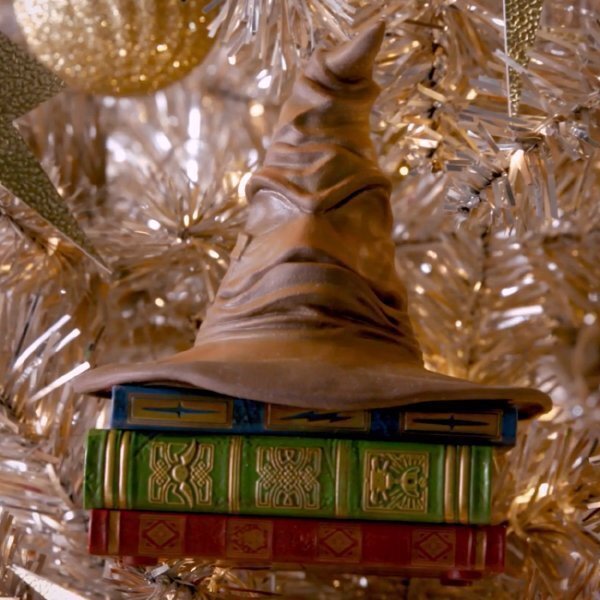 Julepynt Harry Potter lyd-sorteringshatt i harpiks