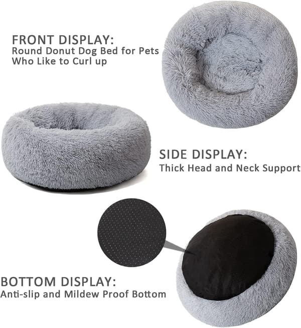 Kissankohtaus Donut-pehmuste, 60 cm Harmaa Pehmeä Pyöreä Plush-tyyny