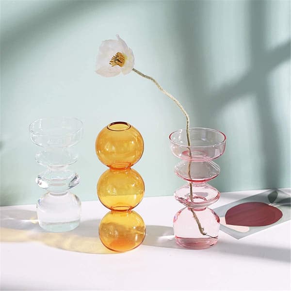 Hydroponisk Blomstervase, Tre Kuler 6,5” Høy Transparent Plante G