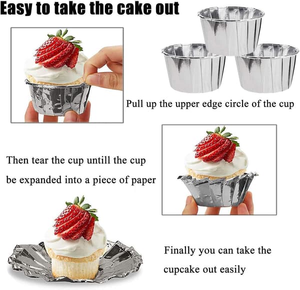 50 stycken aluminiumfolie bakformar, muffinsformar, mini muffins