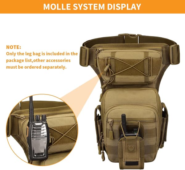 Benpose Thigh Bag Taktisk Militær Molle Multifunktionspose til