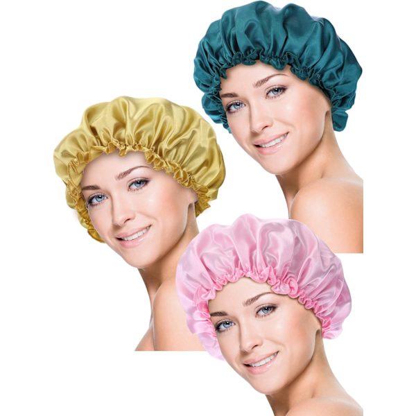 3 Satin Søvn Bonnet Hovedbind Bløde Søvn Hår Turbaner til