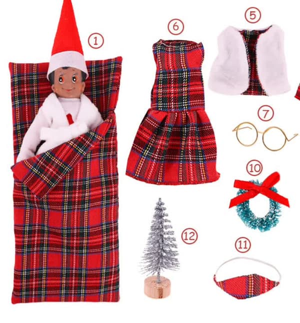 1 sæt med 30 cm Barbie dukke legetøj og juleelf kombination