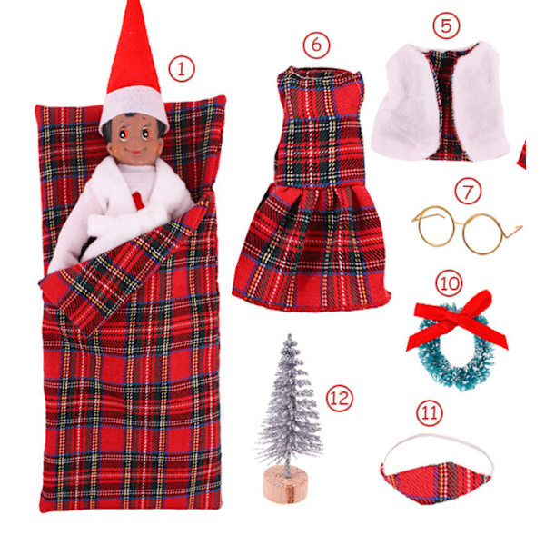 1 set med 30 cm Barbie docka leksak och tomte jultomte kombination