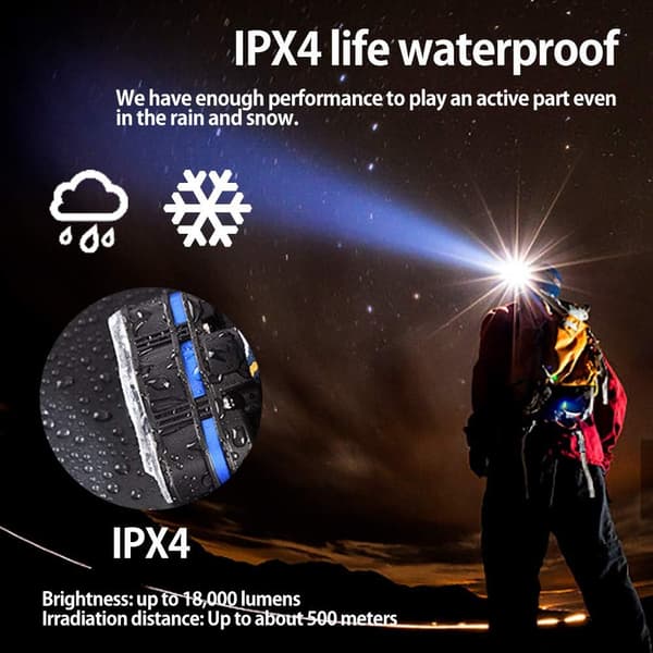 Hodelykt Oppladbar, 8 LED Hodelykt USB Oppladbar Hodelykt