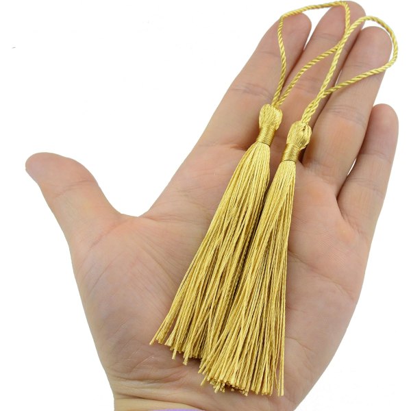 100pcs 13cm/5inch Silk Tassels with 2inch Cord Loop and Small DXGHC