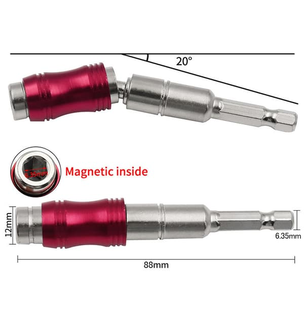 Magnetisk skruvbitshållare med 20° rotation, snabb utlösning