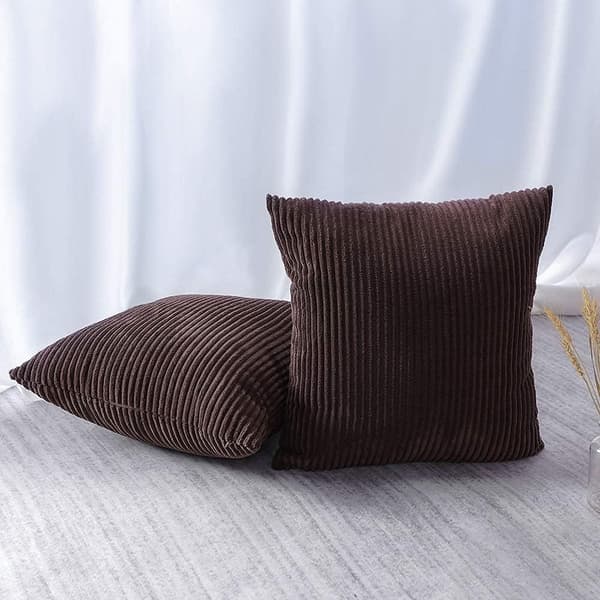 Sæt med 2 Corduroy Pudebetræk Dekorative Pudebetræk Sofa C DXGHC