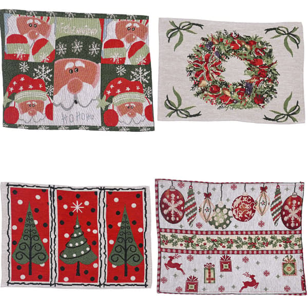 4 stycken juldekorationer i stickad tyg