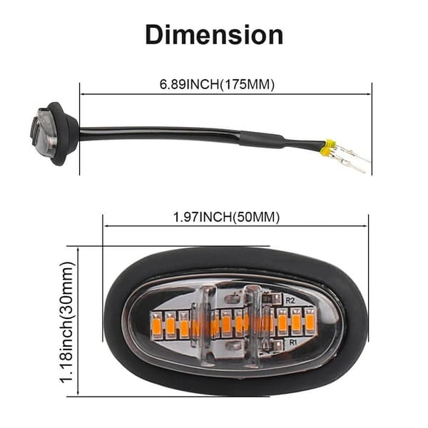 3 stk. Raptor Style Røgfarvede Linser Amber LED Forreste Grill Kørelys