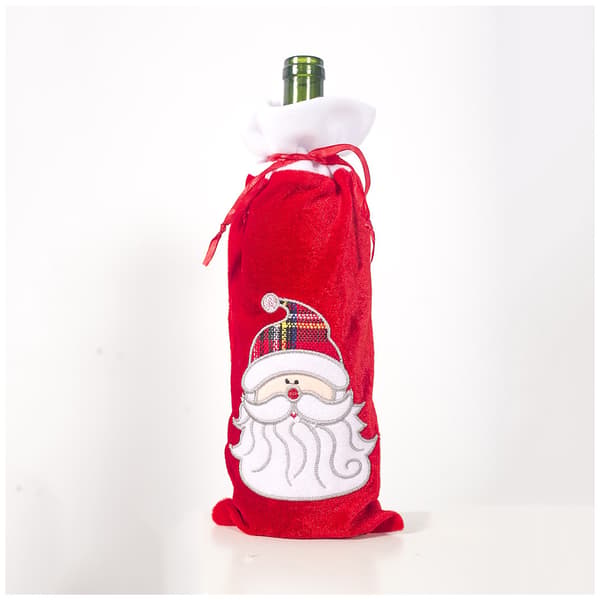 2 Julepynt Flanell Julenissen Flaskepose Cha