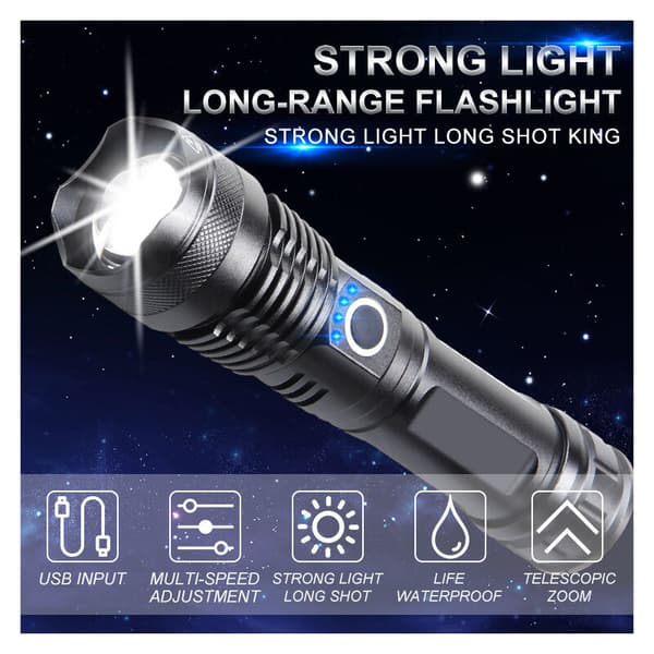 Ultra Tehokas LED-Taskulamppu, USB-Latautuva Taskulamppu, Korkea P DXGHC