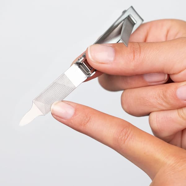 Nagelklippare med nagelfil - platt & kompakt i rostfritt stål -