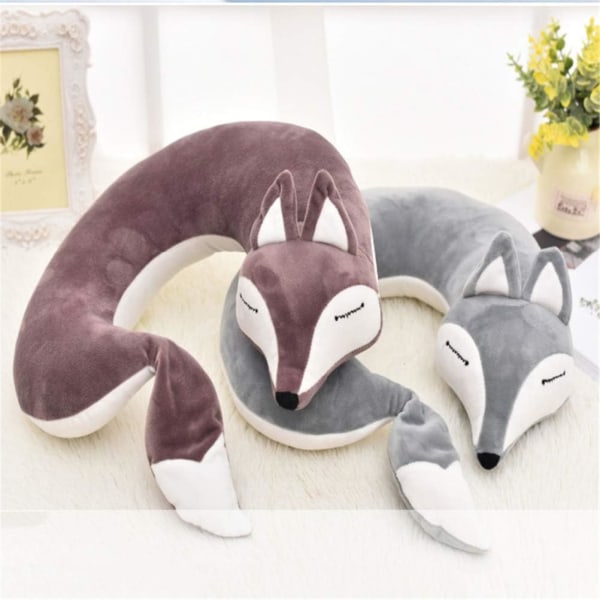 Travel Pillow Nainen Lentokone Fox Animal U-muotoinen kaulatyyny