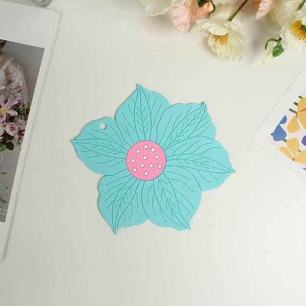 6 stk bløde pvc varmeisolerende puder peonblomst vandtæt ikke-glid