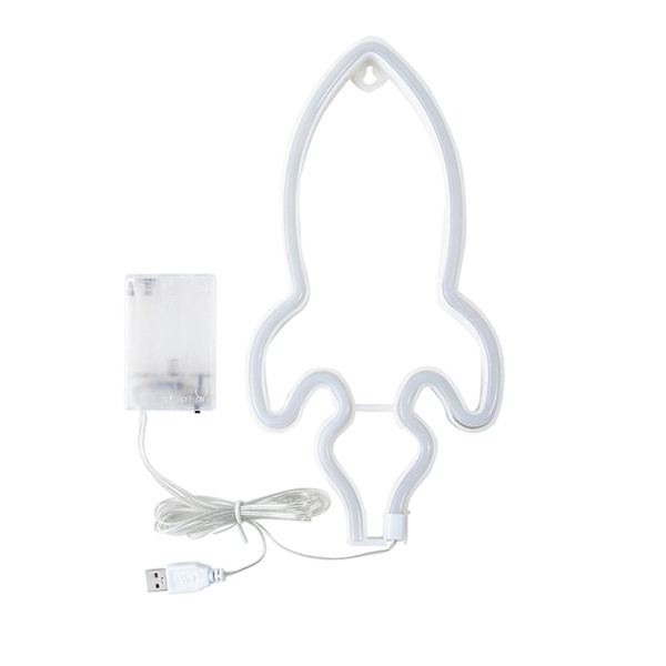 Raketti Neon-kyltit Erikois-LED-yövalo Seinäkoriste Akku tai USB