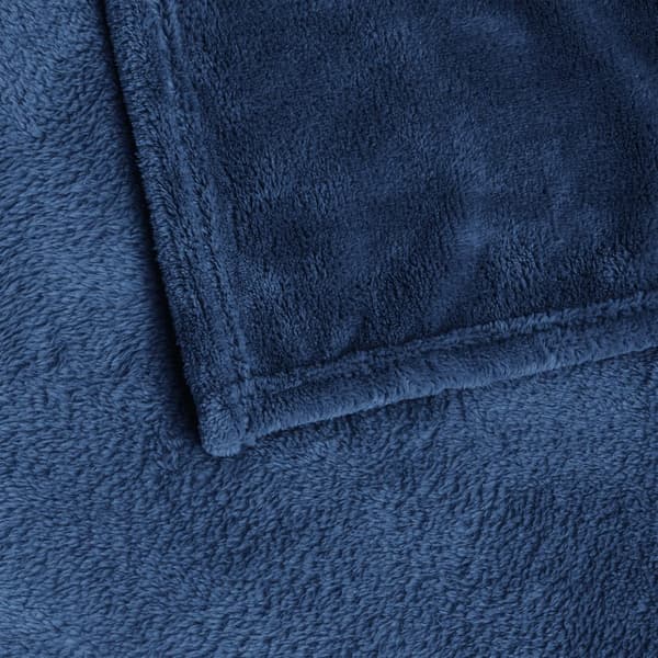 Fleece-tæpper i dobbelt størrelse, marineblå, 59\"x78\", til sofaen