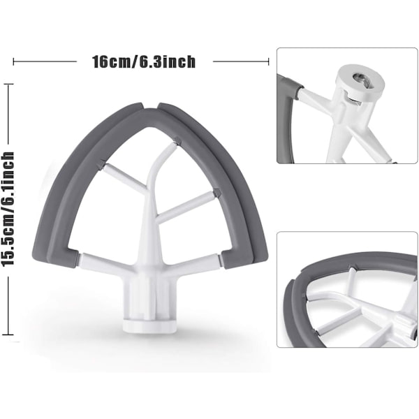 Flex Edge Piskestang, Mixer Tilbehør, Tilbehør Til Mixer, Passer Til Tilt-Head Stand Mixer Skåle Til 4,5-5 Quart Skåle, Piskestang Med