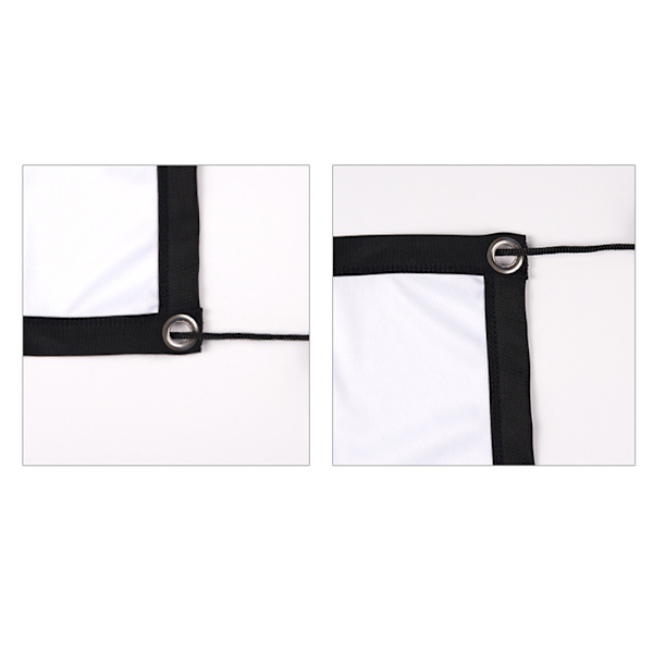 Polyester Folding Bærbar Enkel Myk Gardin 100 Tommer Svart og