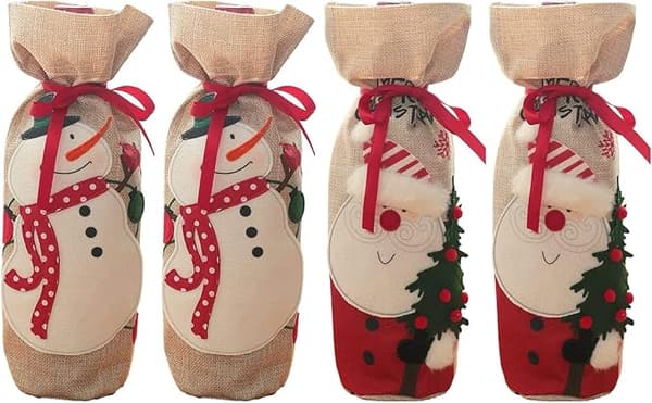 Fire nye julepynt linnedbroderede Snemand Gammel DXGHC