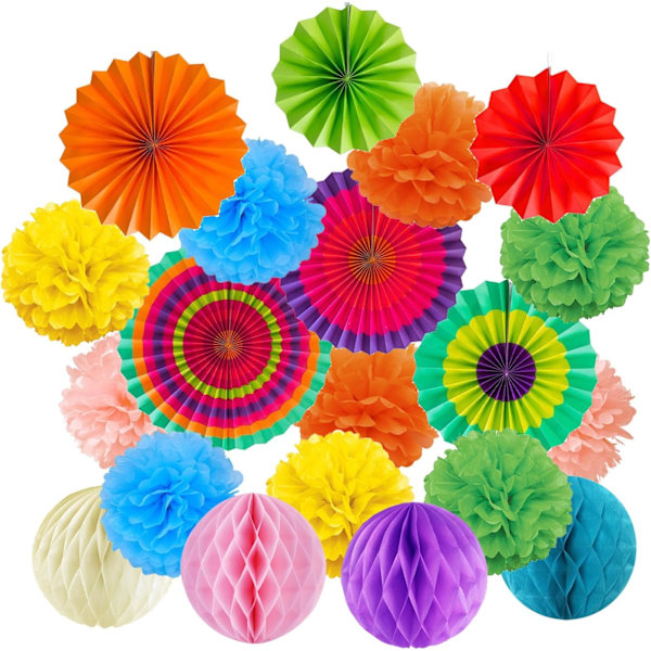 Papir Pompom Fan Ball Honeycomb Romdekorasjon Bryllup Bursdag