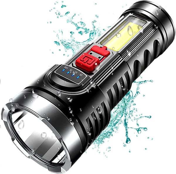 USB-oppladbart LED-lommelykt, Super Lys, Vanntett COB DXGHC