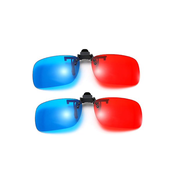 (2 PCS)Red blue 3D clip on glasses for 3D TV cinema films dvd viewing home movies