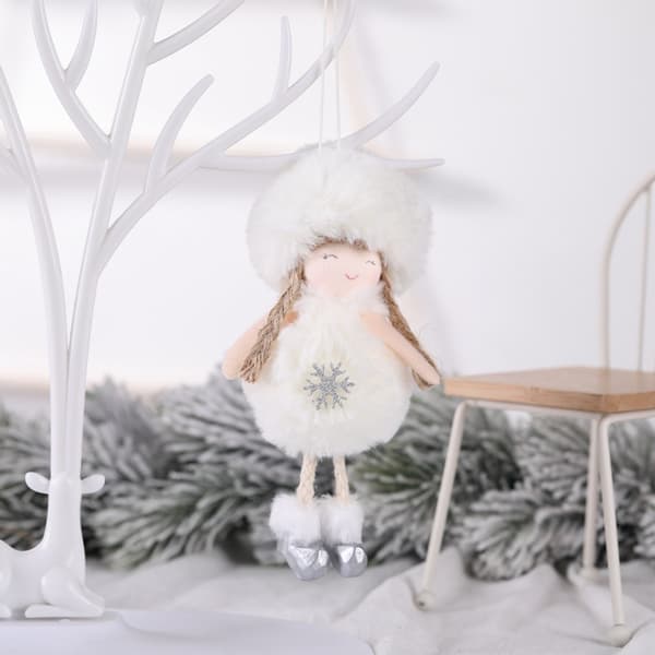 2 stk Julepynt Julebue Plush Ball Engel Henger