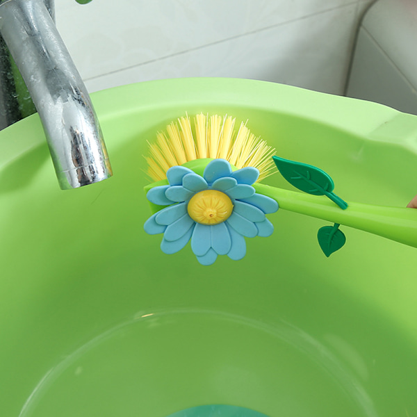 Lang håndtak Oppvaskbørste Blomst Oppvaskbørste Gjenbrukbar Miljøvennlig