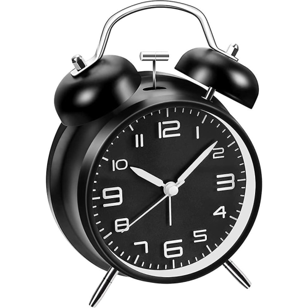 Väckarklocka, Analog Väckarklocka, 4 Tums Dubbelklocka Väckarklocka