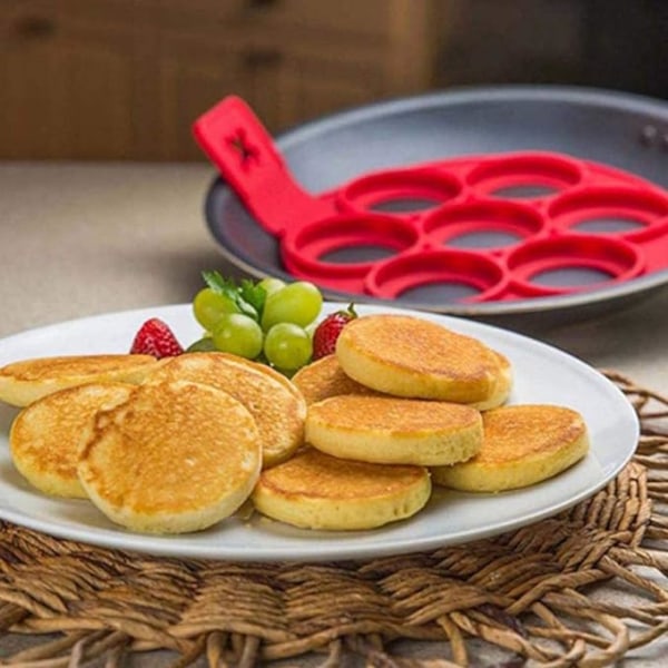 Silikon Pandekageform, 7 Ringe Pandekage Maker, Non-Stick Køkken DXGHC
