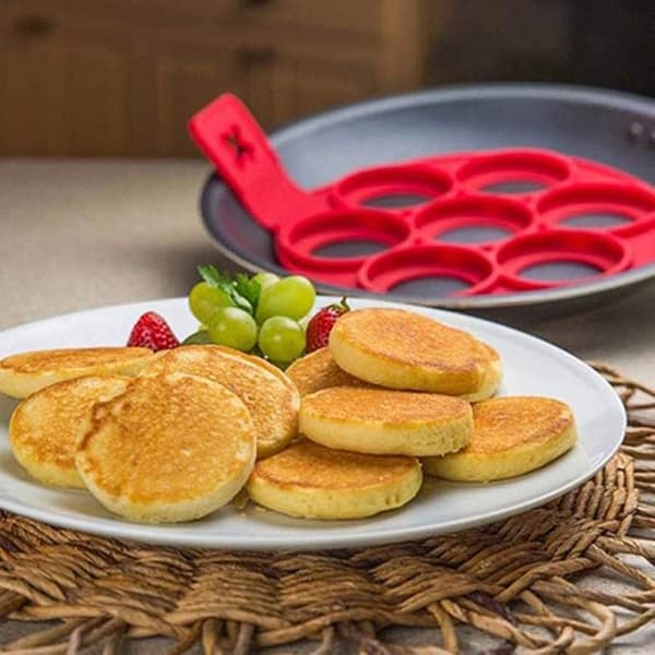 Silikonpannekakemold, 7 Ring Pannekakemaker, Non-Stick Kjøkken DXGHC