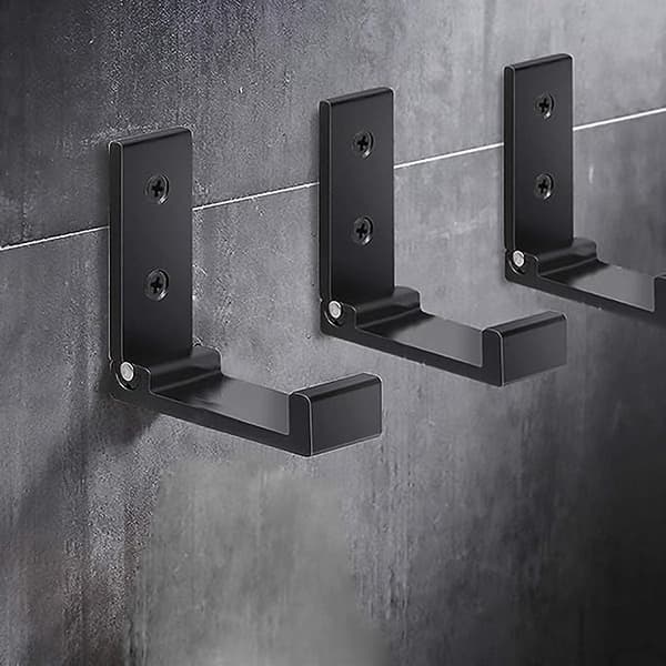 Sæt med 4 foldbare vægmonterede knager - usynlige knager, aluminium