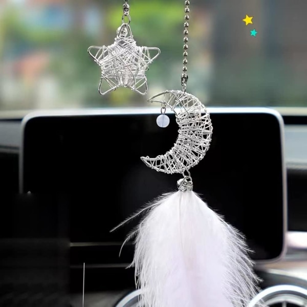 Car Pendant Hanging Hollow Creative Feather Moon Star, Universal