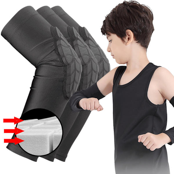 Sports Honeycomb Kompresjonsknebeskytter for ungdom 7-8 år