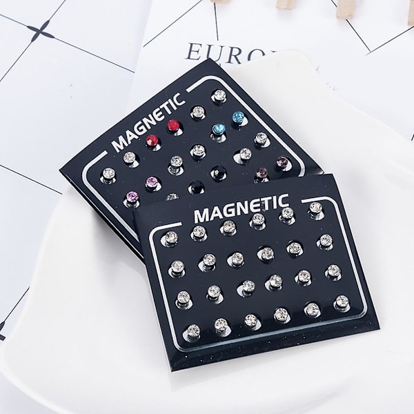 12 paria/setti Unisex-rihkamakorvakorut magneettikiinnityksellä, ei lävistystä