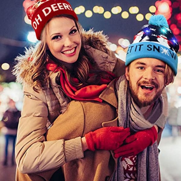 2 LED-julklappar, Julklappar Unisex stickade semesterhatt